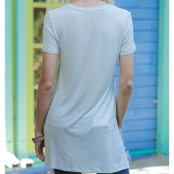 NEW Mint V-Neck Tee  - Picture 6 of 8